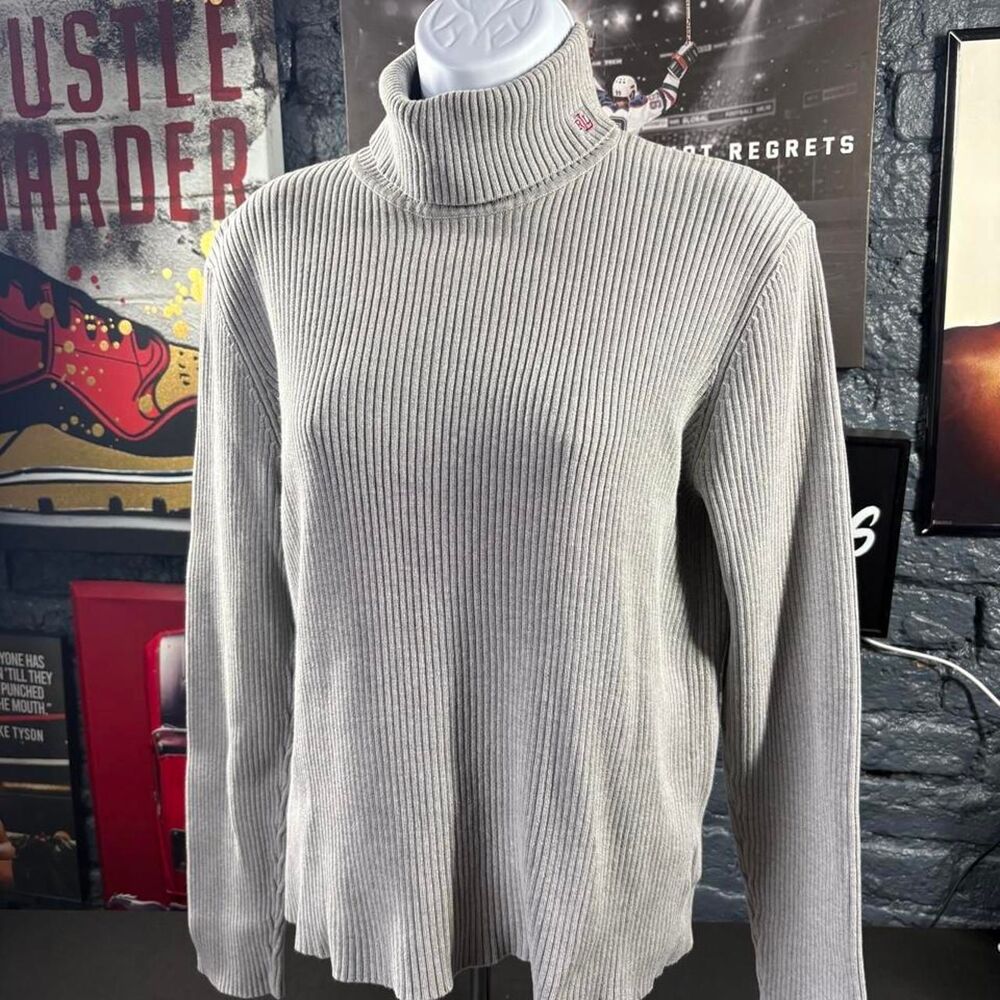 Lauren Ralph Lauren Gray Ribbed Turtleneck Sweater – Women’s Large